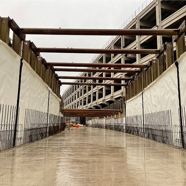Vue de la tranchée ouverte du CDG Express Zone C